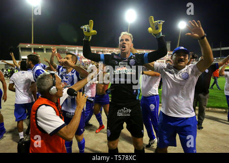 AL - Maceio - 04/21/2019 - 2019 Alagoano, CRB x ASC - DVD Jo Carlos de la CSA célèbre titre contre le CRB au Stade Roi Pele pour le championnat de l'État en 2019. Photo : Itawi Albuquerque / AGIF Banque D'Images