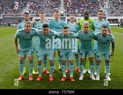 Washington DC, USA. Apr 21, 2019. DC United à partir onze avant un match de soccer MLS entre le D.C. United et le New York City Football Club au champ d'Audi à Washington DC. Justin Cooper/CSM/Alamy Live News Banque D'Images