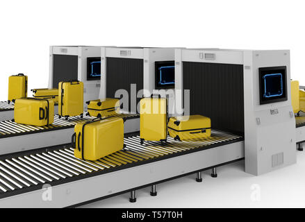 Le rendu 3D de la machine est à la recherche d'un scanner avec une assurance in airport Banque D'Images