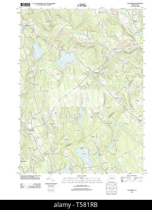 Carte TOPO USGS Connecticut CT Colombie-britannique 20120523 Restauration TM Banque D'Images