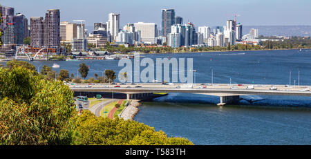 Perth Skyline du King's Park Banque D'Images