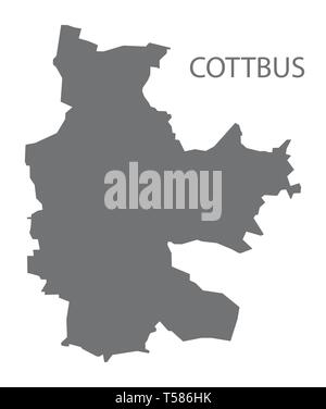 Carte du comté de Grey Cottbus Brandenburg Allemagne Illustration de Vecteur