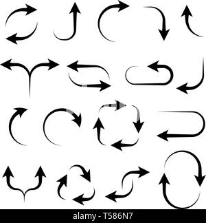 Des flèches. Panneaux noirs Illustration de Vecteur