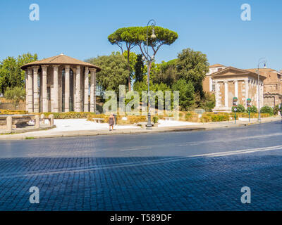 Temple d'Hercule Victor (Italien : Tempio di Ercole Vincitore). À Rome, Italie Banque D'Images