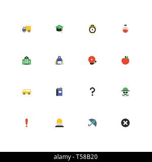 L'éducation et de la protection - design de matériaux colorés icons set Illustration de Vecteur