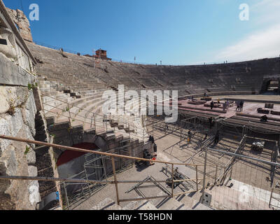 Vérone, Italie - circa 2019 MARS : Arena di Verona amphithéâtre romain Banque D'Images