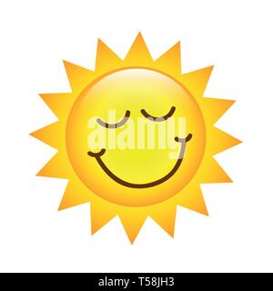 Cartoon soleil avec smiley émoticone vector illustration EPS10 Illustration de Vecteur