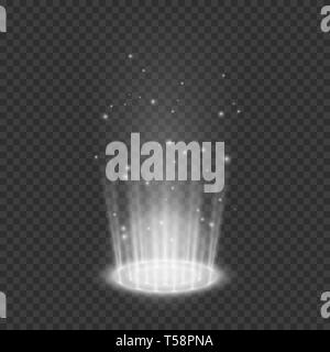 Les effets de lumière de téléportation. Portail magique. Élément de design holographique futuriste. Vector illustration isolé sur fond transparent Illustration de Vecteur