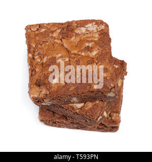 Des délicieuses tartes brownies isolé sur fond blanc Banque D'Images