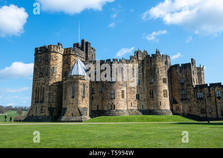 Garder principal de la basse-cour au château de Alnwick dans le Northumberland, England, UK Banque D'Images