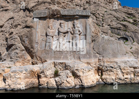 Site du patrimoine mondial de Behistun, province de Kermanshah, Iran Banque D'Images