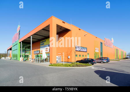 Globus Bereichen en Kaltenkirchen, Allemagne. Globus est une chaîne de distribution allemand d'hypermarchés, magasins de bricolage, et de magasins d'électronique. Banque D'Images