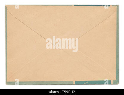 Côté arrière de l'enveloppe Vintage isolated on white Banque D'Images