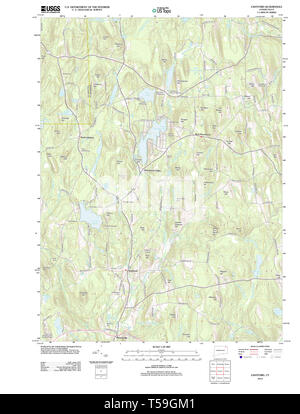 Carte TOPO USGS Connecticut CT Eastford 20120523 Restauration TM Banque D'Images
