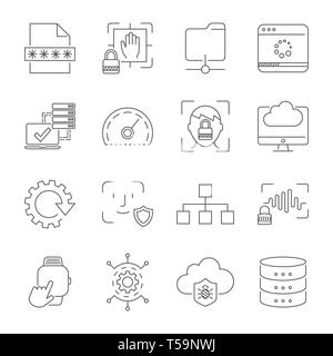 L'expérience de l'utilisateur et l'ergonomie, les technologies numériques, applications et interfaces des signes et symboles. Avc. modifiable EPS 10 Illustration de Vecteur