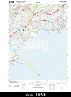 Carte TOPO USGS Connecticut CT Milford 20120523 Restauration TM Banque D'Images