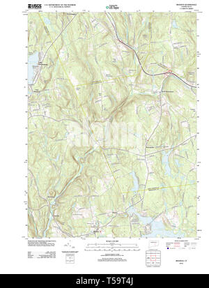 Carte TOPO USGS Connecticut CT Moodus 20120523 Restauration TM Banque D'Images