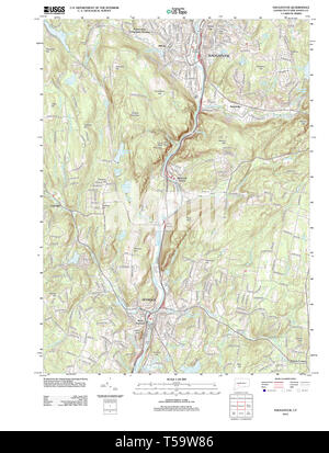Carte TOPO USGS Connecticut Waterbury CT 20120521 Restauration TM Banque D'Images