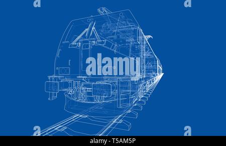 Concept train moderne. Vector Illustration de Vecteur