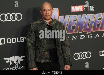Los Angeles, USA. 22 avr, 2019. Vin Diesel 067 assiste à la première mondiale de Walt Disney Studios Motion Pictures Avengers Endgame au centre de convention de Los Angeles le 22 avril 2019 à Los Angeles, Californie. Credit : Tsuni/USA/Alamy Live News Banque D'Images