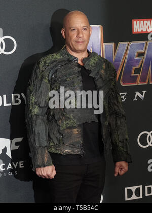 Los Angeles, USA. 22 avr, 2019. Vin Diesel 104 assiste à la première mondiale de Walt Disney Studios Motion Pictures Avengers Endgame au centre de convention de Los Angeles le 22 avril 2019 à Los Angeles, Californie. Credit : Tsuni/USA/Alamy Live News Banque D'Images