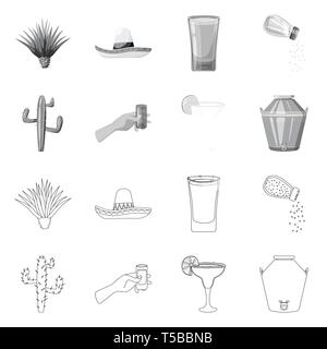 Agave sombrero,verre,bouteille,cactus,cocktail,distillerie,plantes,eau,Mexique,sel,processus,feuilles,espagnol,coupe,froid,alcool,, chapeau,claire,croissance pack,verre,industrie,thorn,minéral,costumes,santé,transparent,cafe,Latin,carnaval,national,Mexique,tequila,fajita,fiesta,party,fête,set,icône,,illustration,collection,isolé,design,graphisme,élément vecteur vecteurs,signer , Illustration de Vecteur