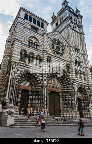 La Cathédrale de Gênes, La Cathédrale de Saint Laurent (Italien : Duomo di Genova, Cattedrale di San Lorenzo) à Gênes Banque D'Images