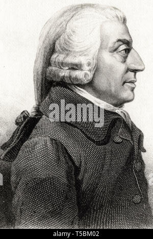 Adam Smith (1723-1790), gravure de portrait, ch. 19e siècle Banque D'Images