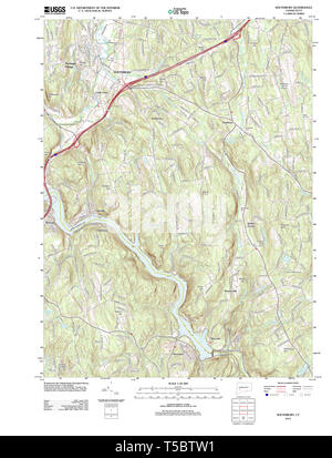 Carte TOPO USGS Connecticut CT Naugatuck 20120521 Restauration TM Banque D'Images