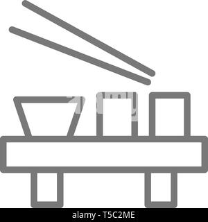 L'icône de la ligne de plats japonais. Illustration de Vecteur