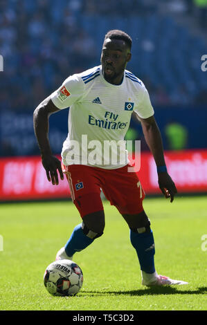 Hambourg, Allemagne - 20 avril : Khaled Narey de Hambourg en action pendant la deuxième match de Bundesliga entre Sport Verein hamburger et le FC Erzgebirge Aue Banque D'Images