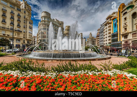 Plaza del Ayuntamiento, Valencia, Comunidad Valenciana, Espagne Banque D'Images