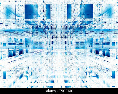 Arrière-plan avec des blocs lumineux tech - abstract image générée numériquement Banque D'Images