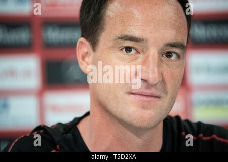 Stuttgart, Allemagne. Apr 24, 2019. Bundesliga : Soccer, Pk le VfB Stuttgart. Coach Nico Willig assiste à la conférence de presse. Credit : Marijan Murat/dpa/Alamy Live News Banque D'Images