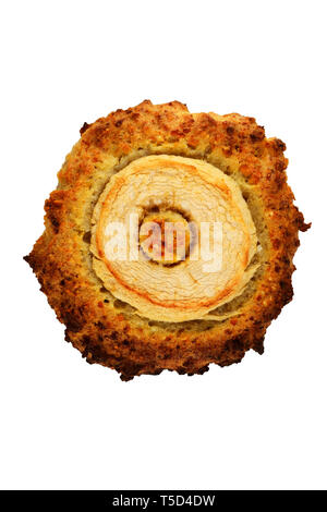 Gâteau aux pommes sur fond blanc Banque D'Images