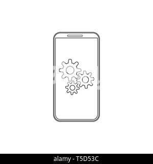 Illustration vectorielle, modèle plat. L'icône de l'ordinateur portable de réparation Illustration de Vecteur