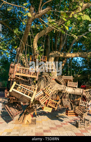 Vue verticale d'un wishing tree dans Kanyakumari, Inde. Banque D'Images