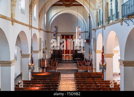 Intérieur de Knowles Memorial Chapel, Rollins College, Winter Park, Floride, USA. Banque D'Images