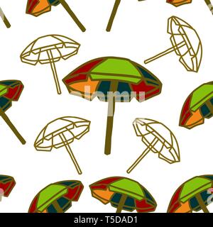 Umbrella Beach un design pattern Template Vector Illustration de Vecteur