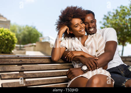 Portrait plein air de black african american woman Banque D'Images