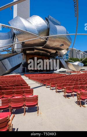 Pavillon Jay Pritzker au Millennium Park dans le centre-ville de Chicago Banque D'Images