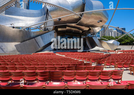 Pavillon Jay Pritzker au Millennium Park dans le centre-ville de Chicago Banque D'Images