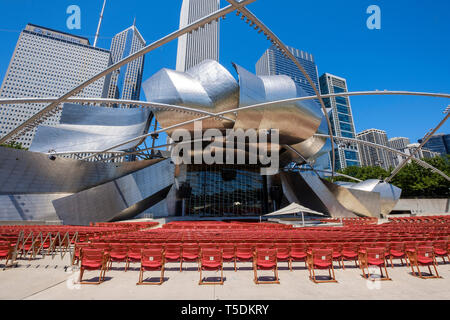 Pavillon Jay Pritzker au Millennium Park dans le centre-ville de Chicago Banque D'Images