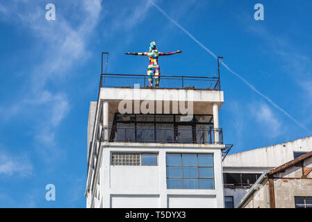 Sculpture en LX Factory - ancienne zone industrielle dans la ville de Lisbonne, Portugal Banque D'Images