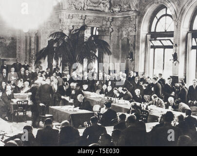 Conférence de Lausanne (1932) réunion des représentants du Royaume-Uni, l'Allemagne et la France. Le Baron von Neurath a signé le traité de côté allemand. Banque D'Images