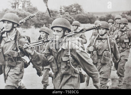 Les soldats norvégiens sont en passant par l'Angleterre. Après l'invasion de leur pays, ils ont immédiatement reconstitué un Air Corps de troupes de l'air. Banque D'Images