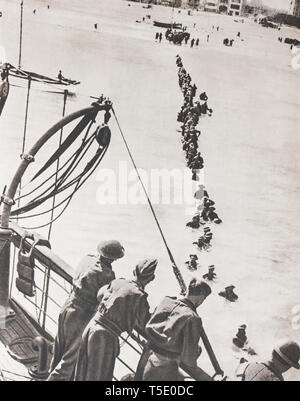 Dunkerque, dernier point de résistance des armées alliées. Les débris des armées alliées est évacuée par les flottes français-anglais. Banque D'Images