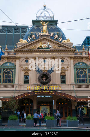 Historique Le Théâtre Princess' dans Spring Street, Melbourne Australie, de mettre en valeur la première de "Harry Potter et l'enfant maudit' Banque D'Images