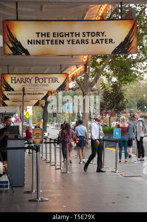 Historique Le Théâtre Princess' dans Spring Street, Melbourne Australie, de mettre en valeur la première de "Harry Potter et l'enfant maudit' Banque D'Images