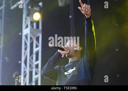 Le Danemark, Roskilde - Juillet 6, 2018. Le nouveau collectif rap britannique Gen effectue un concert live au festival de musique danoise pendant la festival de Roskilde en 2018. (Photo crédit : Gonzales Photo - Bo Kallberg). Banque D'Images